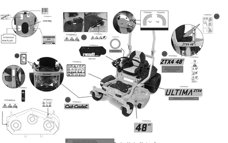Label Map Diagram and Parts List for ZTX4-48KH (47TSAAA6A10)(2023) Cub Cadet Lawn Tractor